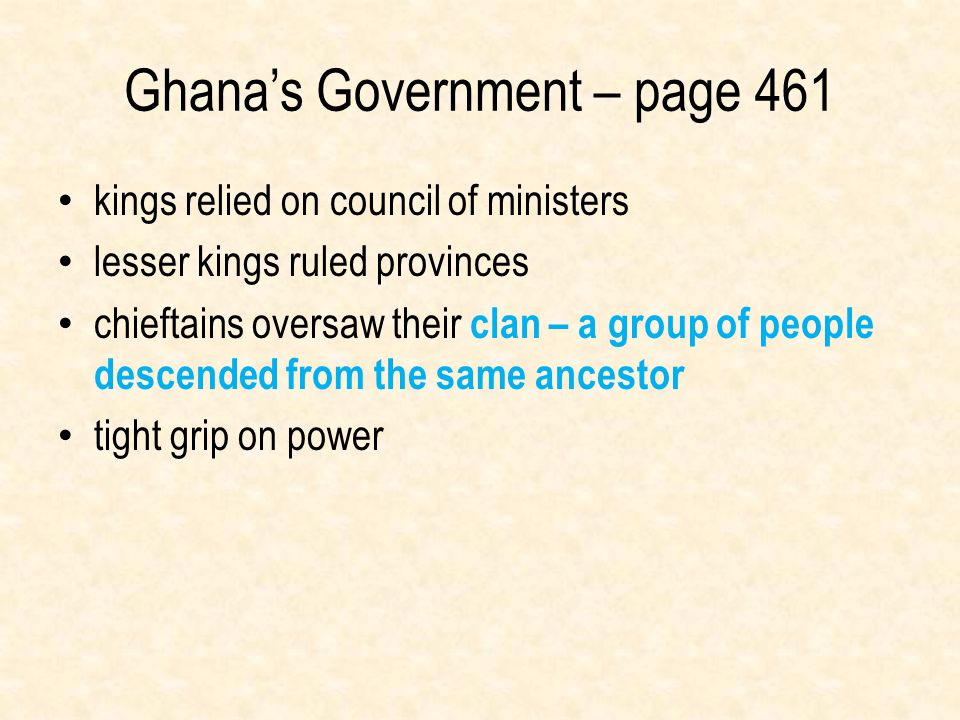 Ghana’s Government – page 461