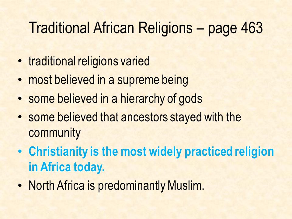 Traditional African Religions – page 463