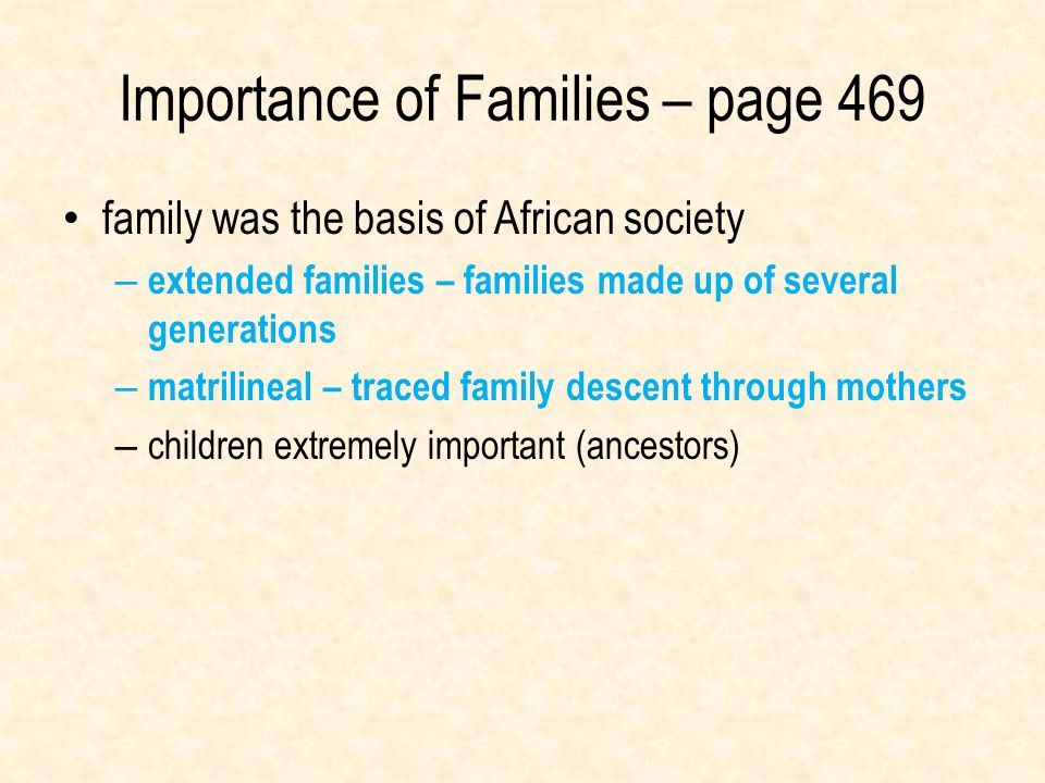Importance of Families – page 469