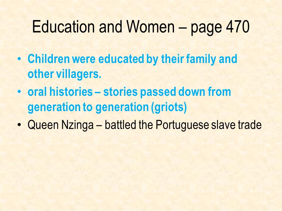 Education and Women – page 470