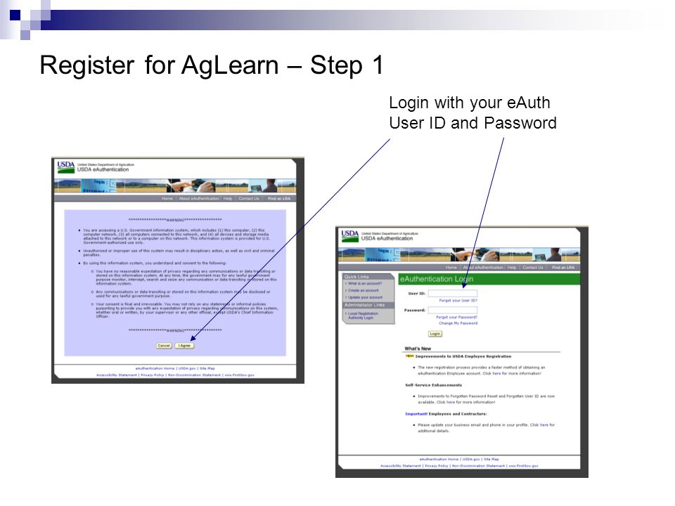 Register for AgLearn – Step 1