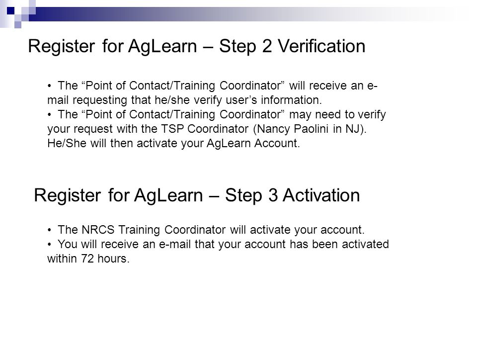 Register for AgLearn – Step 2 Verification