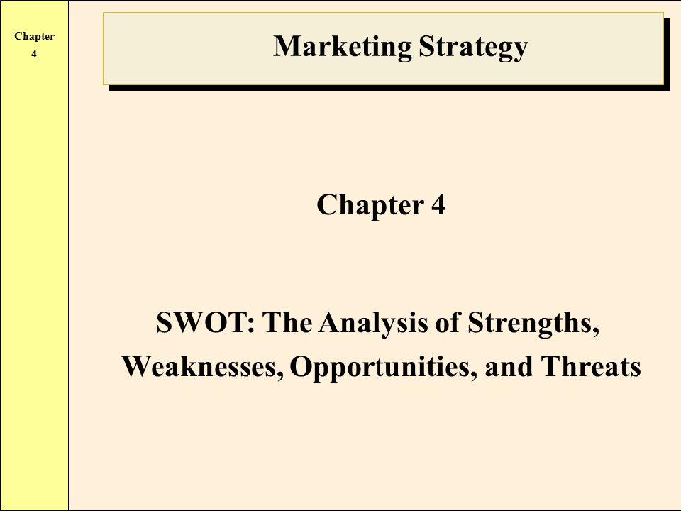 SWOT: The Analysis of Strengths,