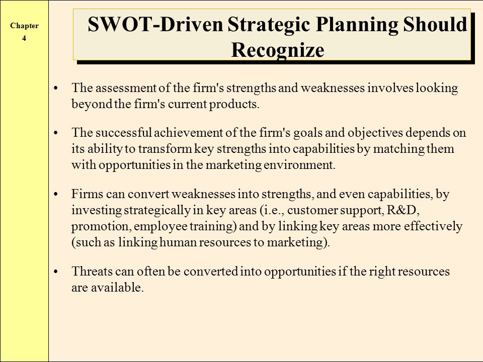 SWOT-Driven Strategic Planning Should Recognize