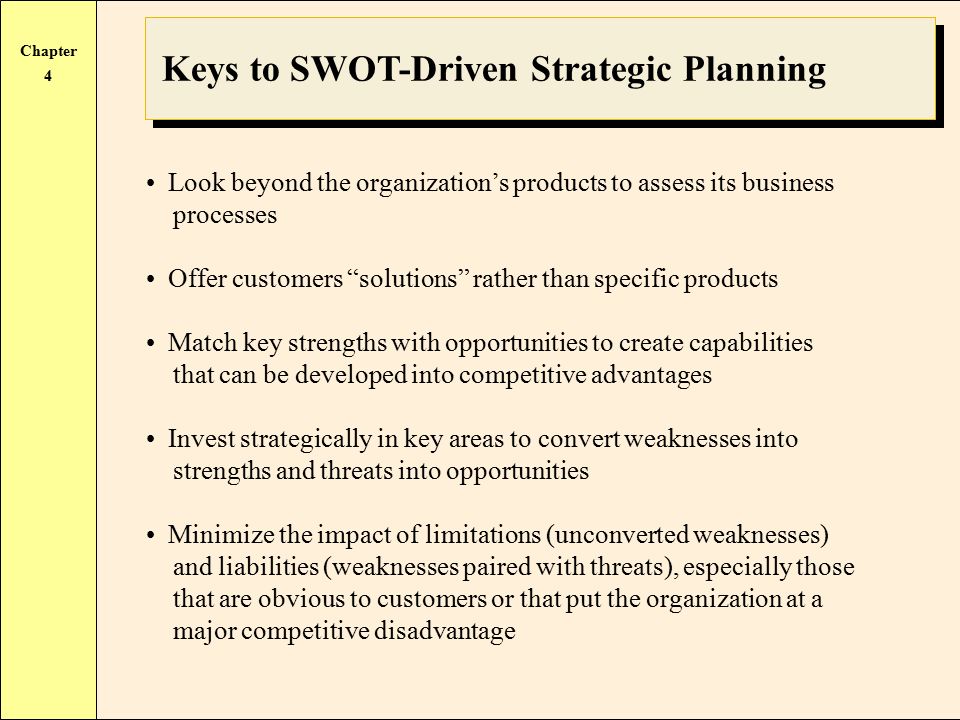 Keys to SWOT-Driven Strategic Planning