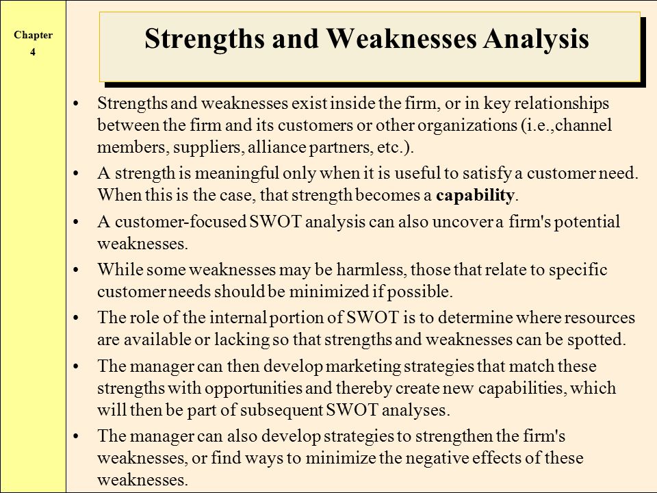 Strengths and Weaknesses Analysis