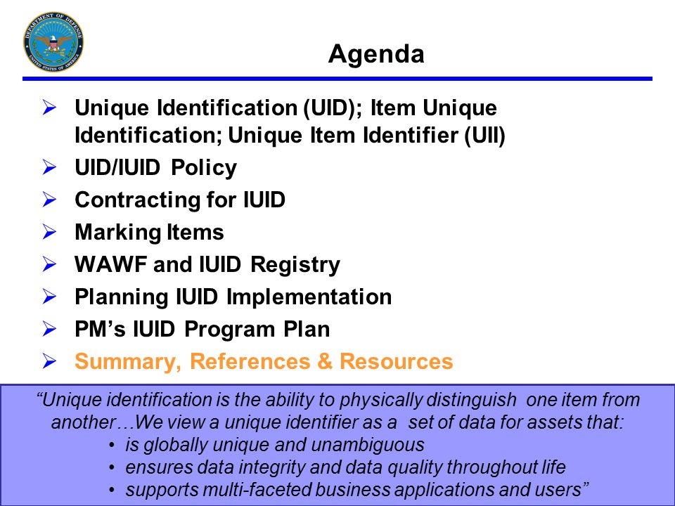 Item Unique Identification (IUID) Marking