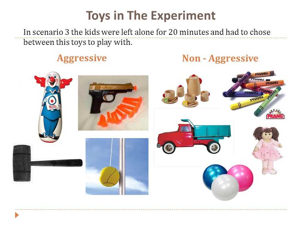 Toys in The Experiment Aggressive Non - Aggressive