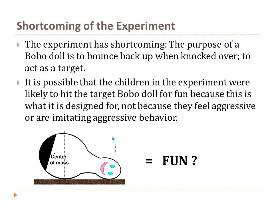 Shortcoming of the Experiment