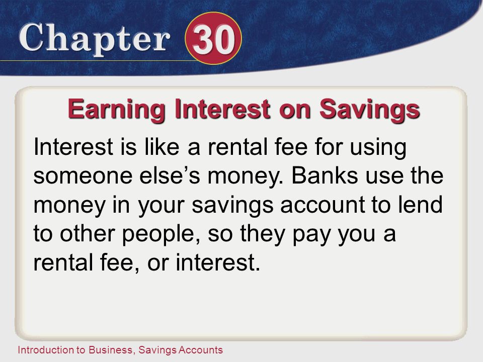 Earning Interest on Savings