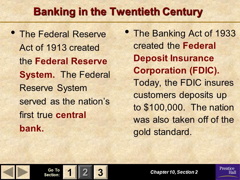 Banking in the Twentieth Century