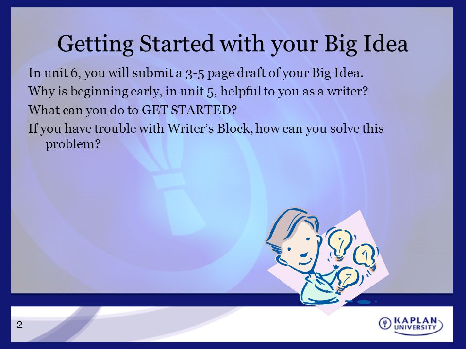 Getting Started with your Big Idea
