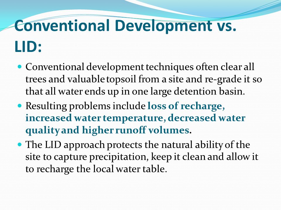 Conventional Development vs. LID: