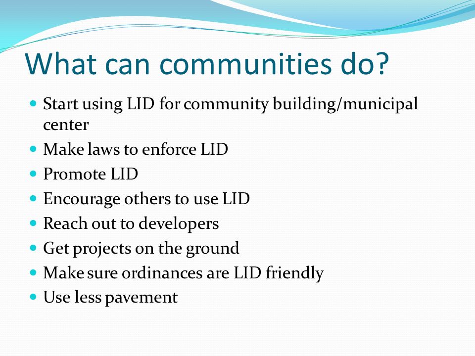 What can communities do