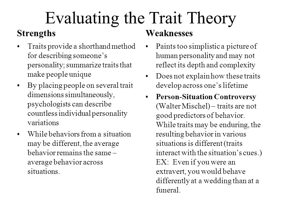 strengths of trait theory