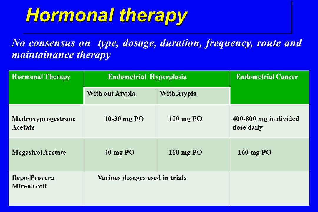 Endometrial cancer hormonal therapy, Endometrial cancer hormone therapy