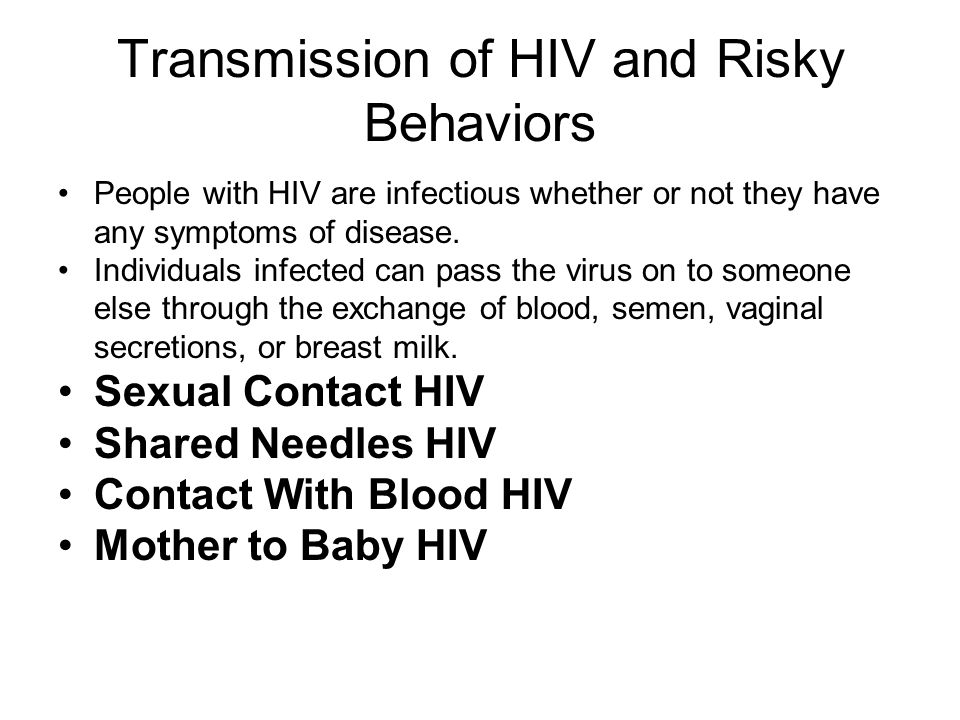 Transmission of HIV and Risky Behaviors