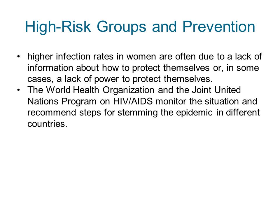 High-Risk Groups and Prevention