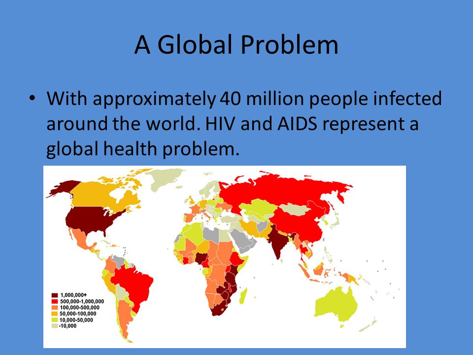 A Global Problem With approximately 40 million people infected around the world.