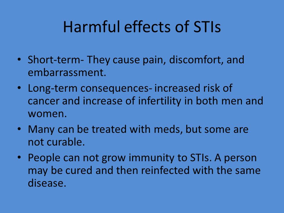 Harmful effects of STIs