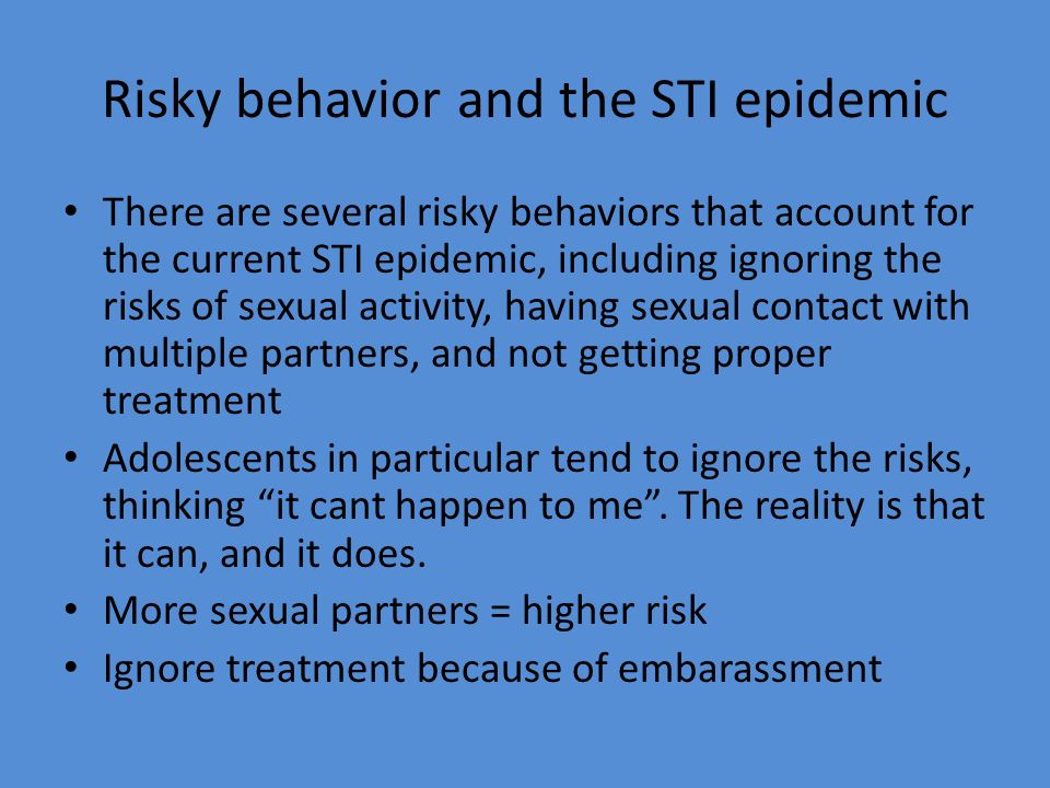 Risky behavior and the STI epidemic