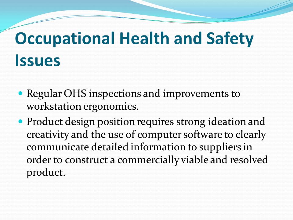 Occupational Health and Safety Issues