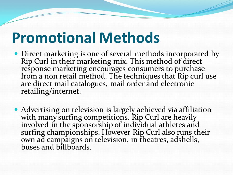 Promotional Methods