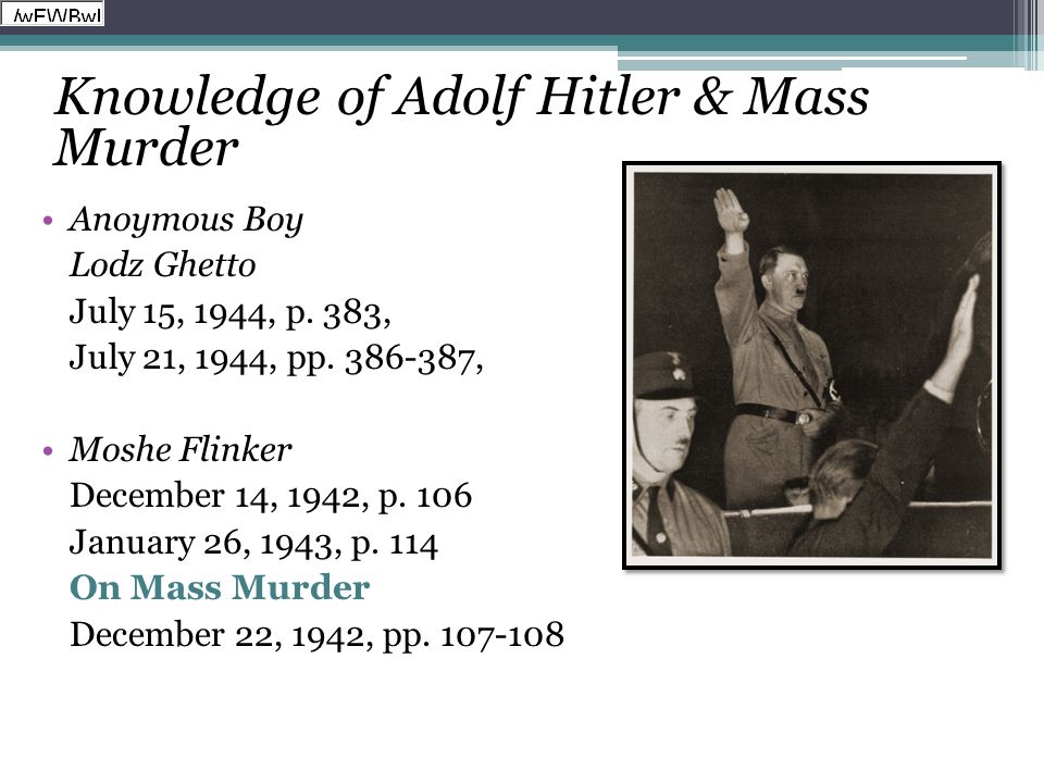 Knowledge of Adolf Hitler & Mass Murder