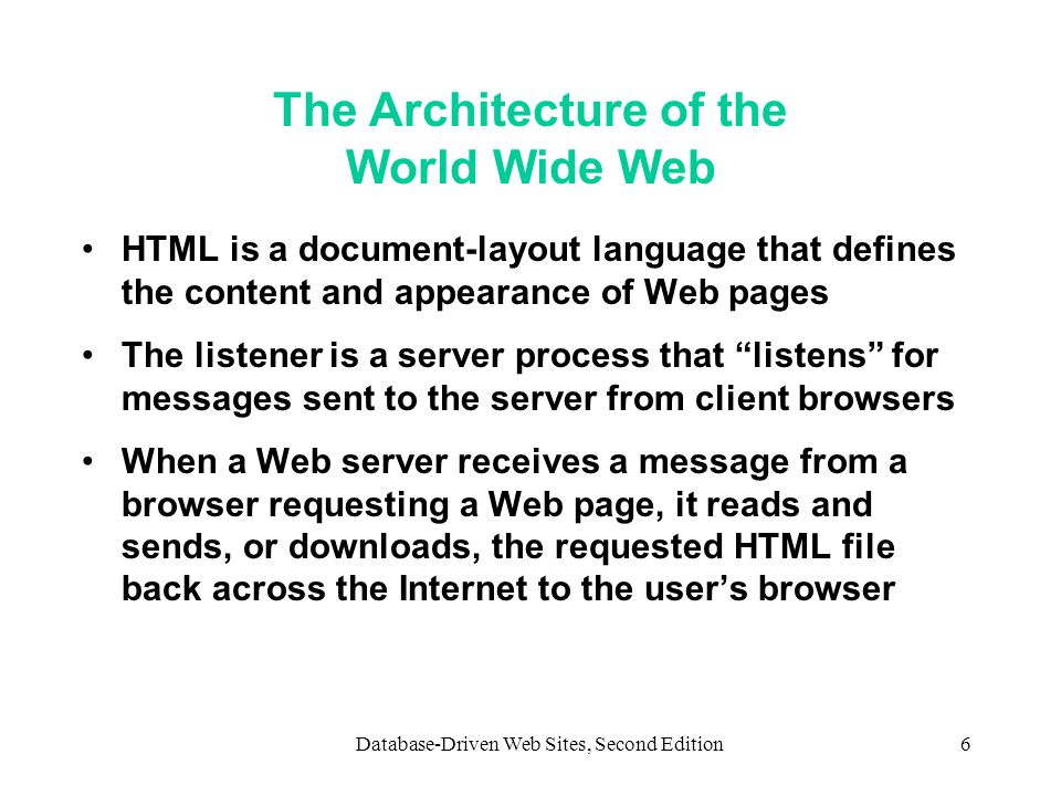The Architecture of the World Wide Web