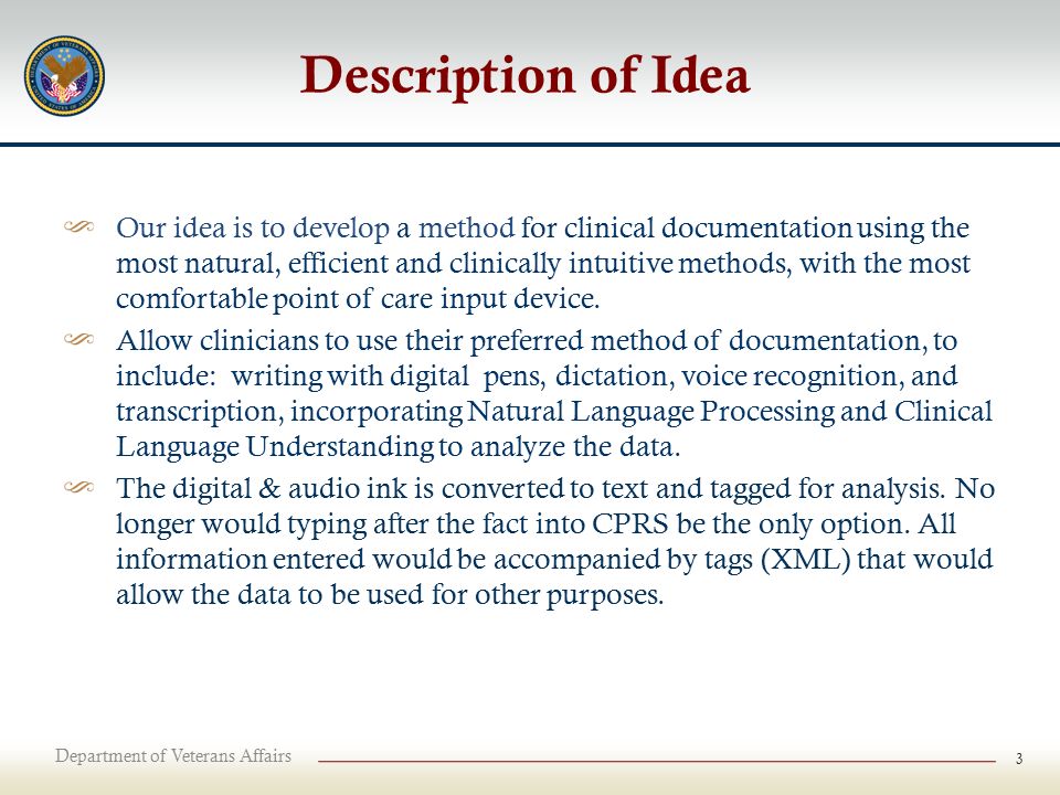 Description of Idea