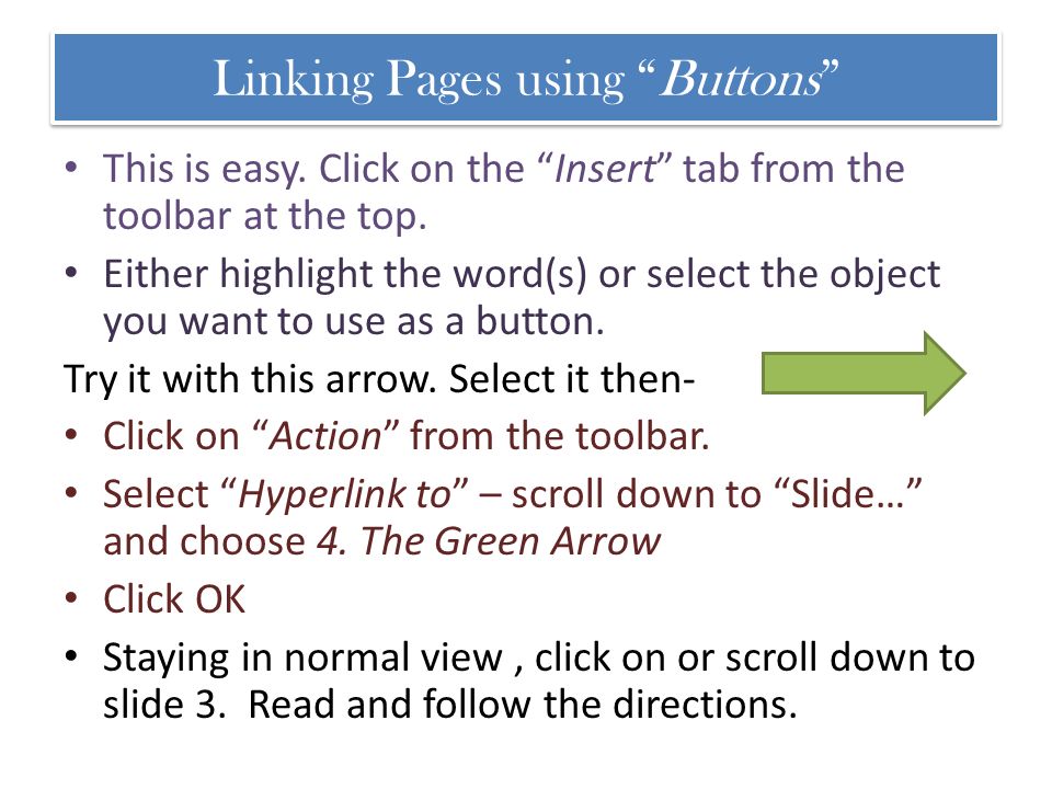 Linking Pages using Buttons