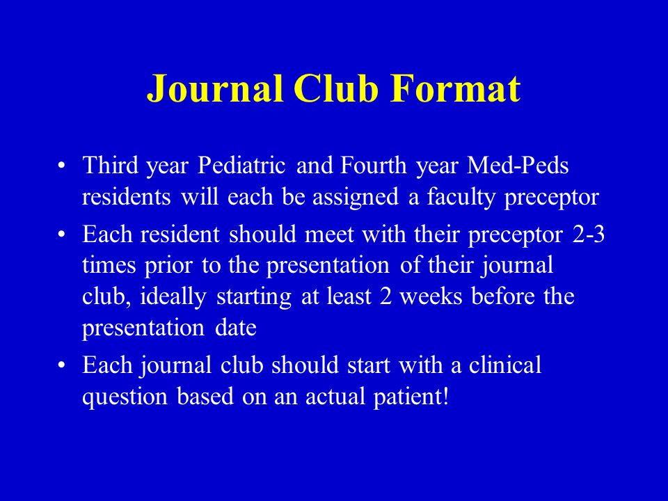 Ebm Journal Club Yale Pediatrics Ppt Download