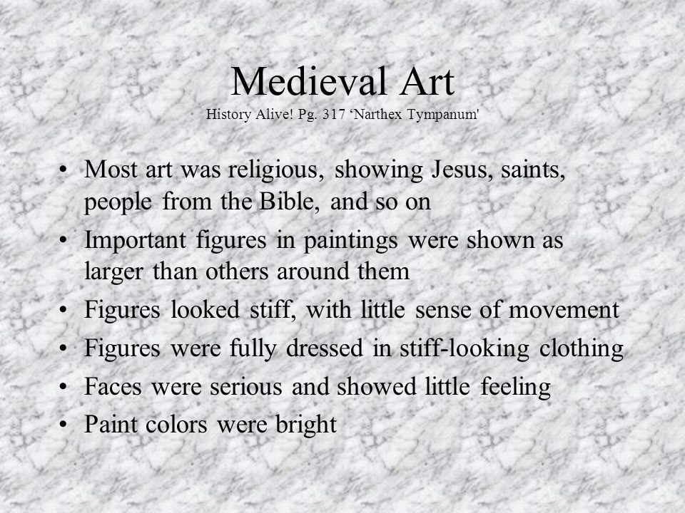 Medieval Art History Alive! Pg. 317 ‘Narthex Tympanum