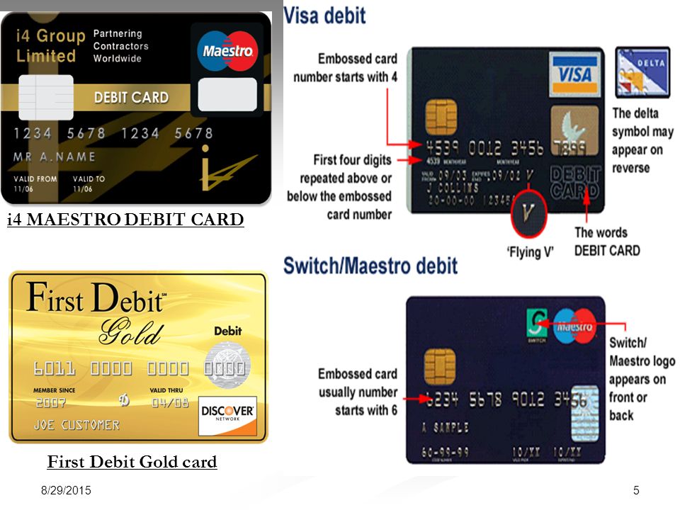 i4 MAESTRO DEBIT CARD First Debit Gold card 4/20/2017