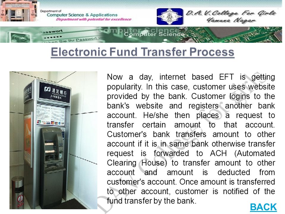 Electronic Fund Transfer Process