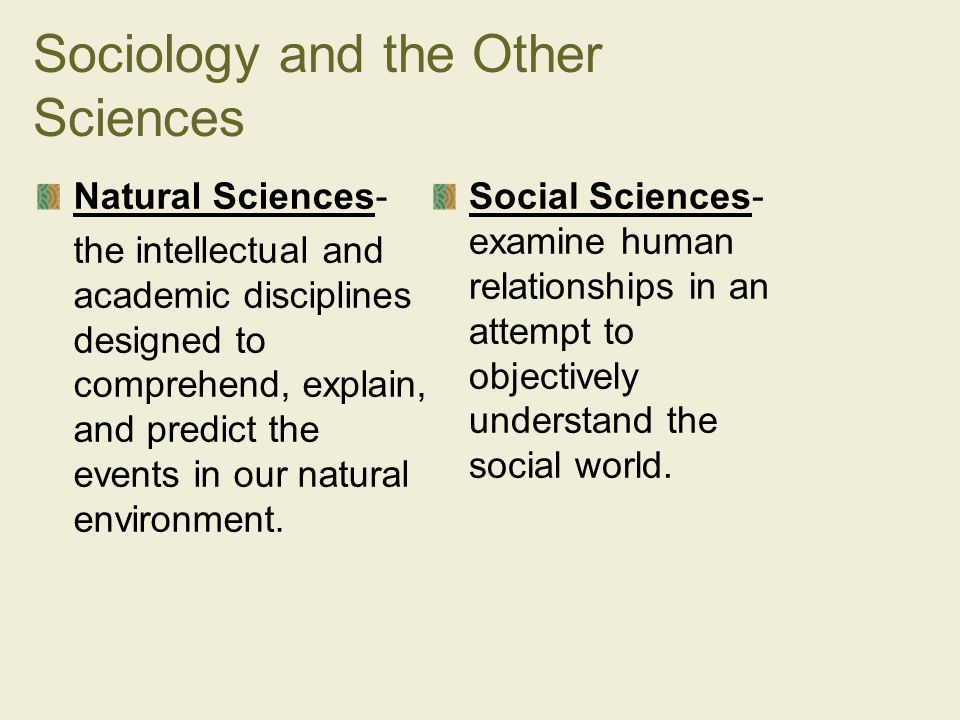Sociology and the Other Sciences