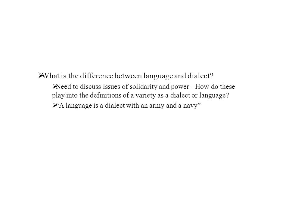 distinction between language and dialect