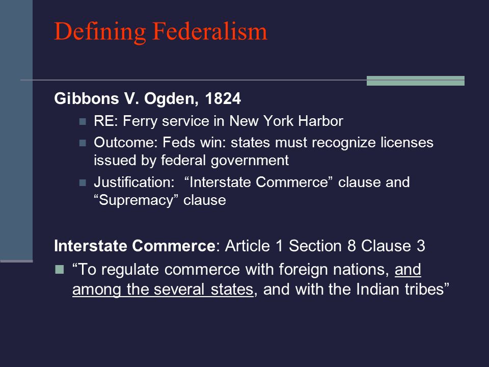 CONSTITUCION WEB: Gibbons v. Ogden (1824) Versión en castellano (parcial)  y en inglés