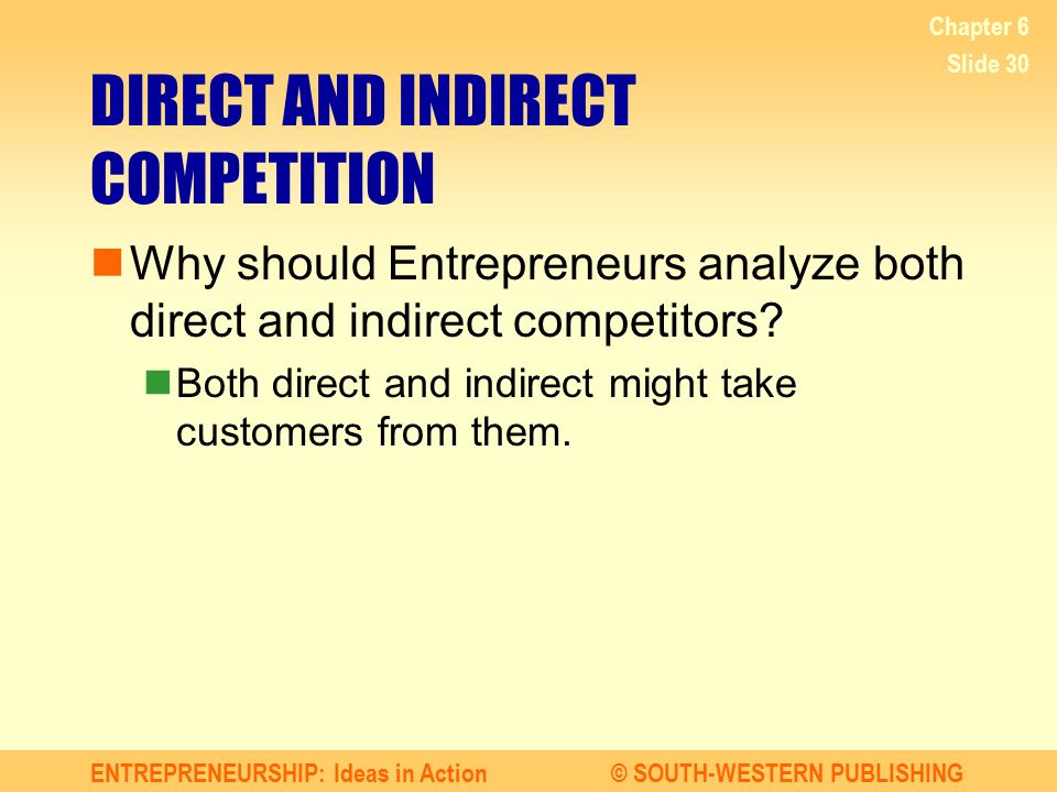DIRECT AND INDIRECT COMPETITION