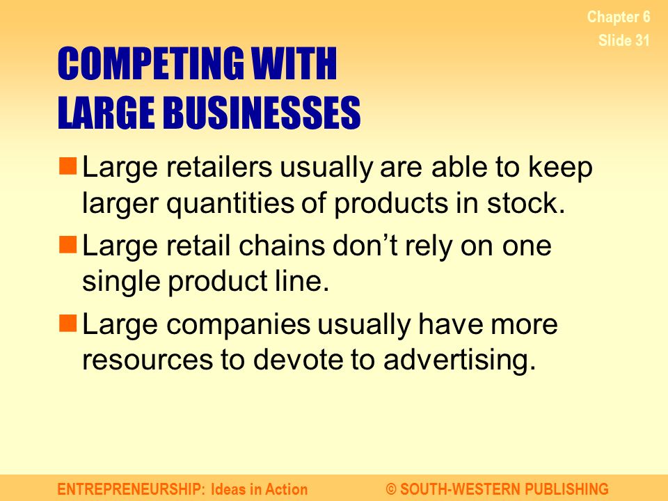 COMPETING WITH LARGE BUSINESSES