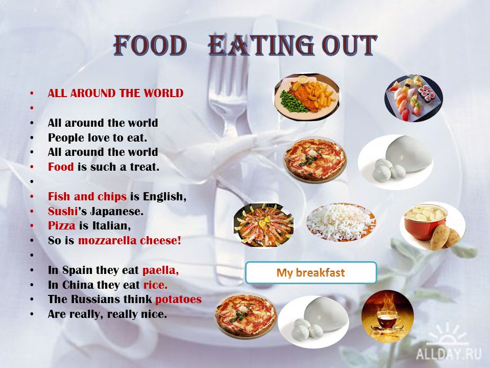 Food EATING OUT ALL AROUND THE WORLD All around the world