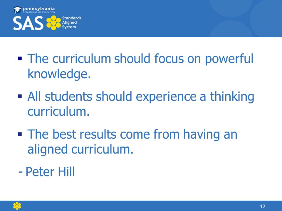 The curriculum should focus on powerful knowledge.