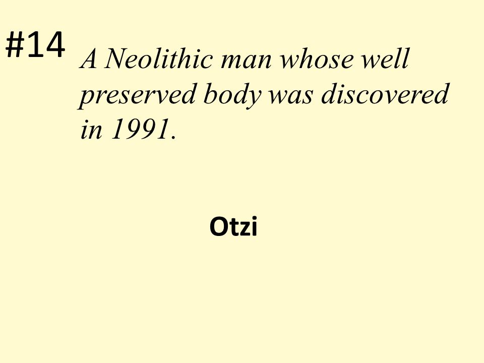 A Neolithic man whose well preserved body was discovered in 1991.