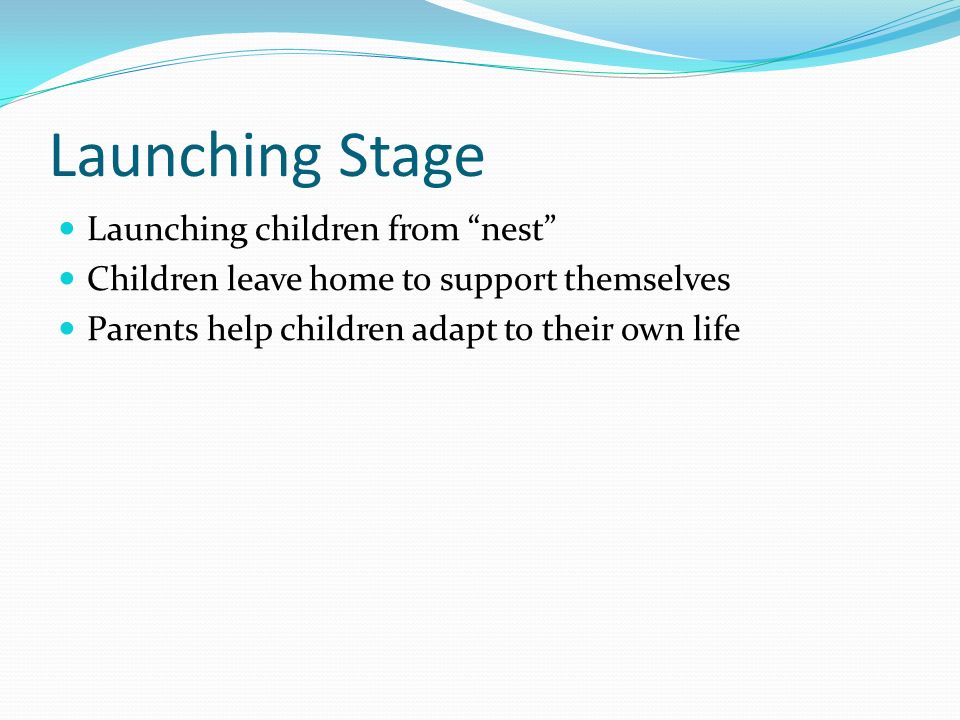 Launching Stage Launching children from nest