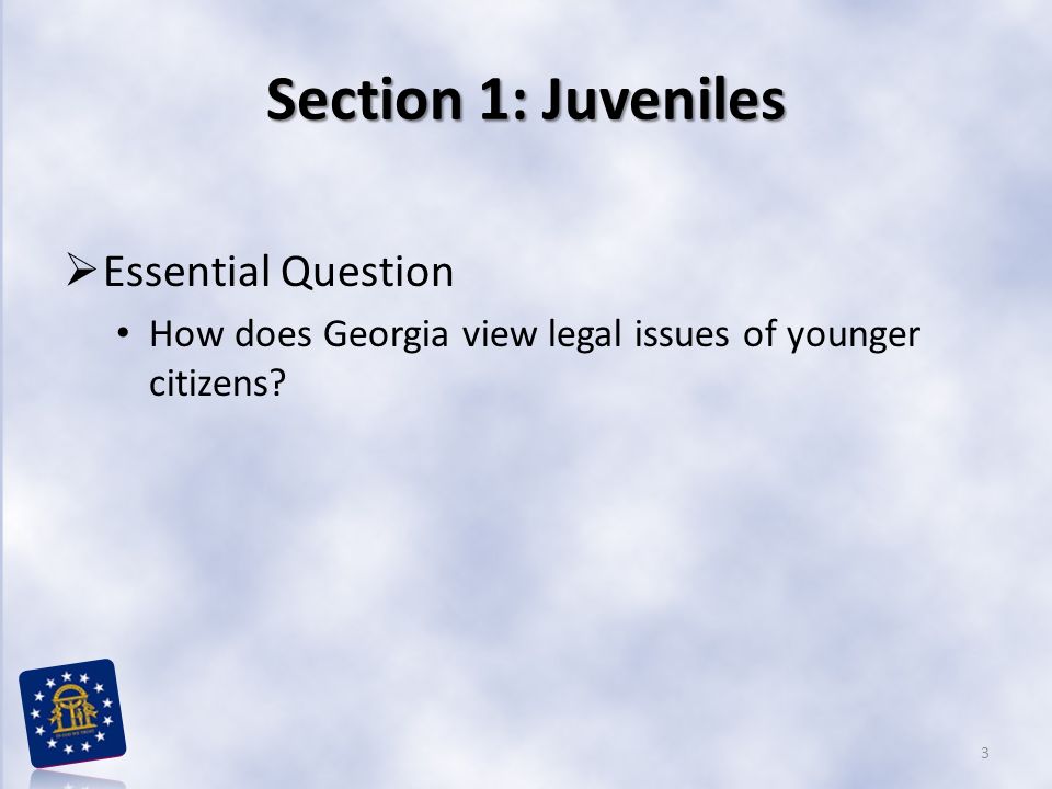 Section 1: Juveniles Essential Question
