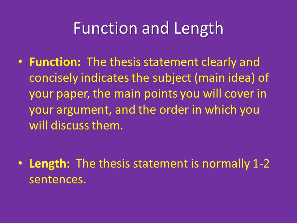 Function and Length