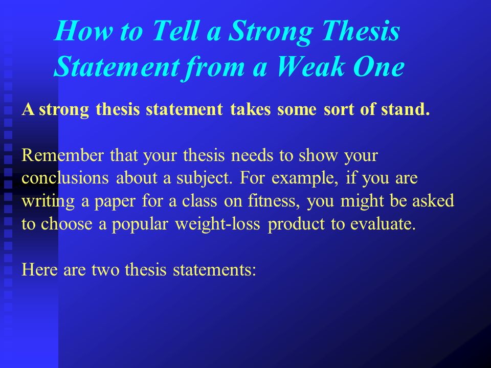 how to start a strong thesis statement
