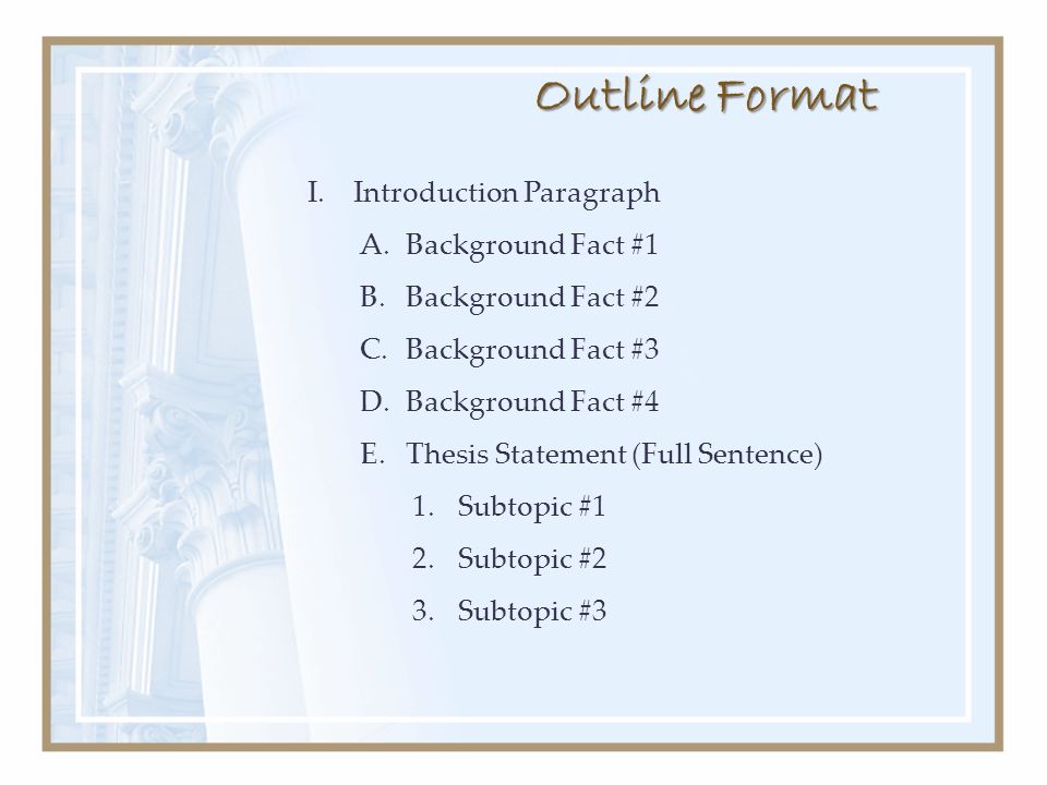 background research paper outline