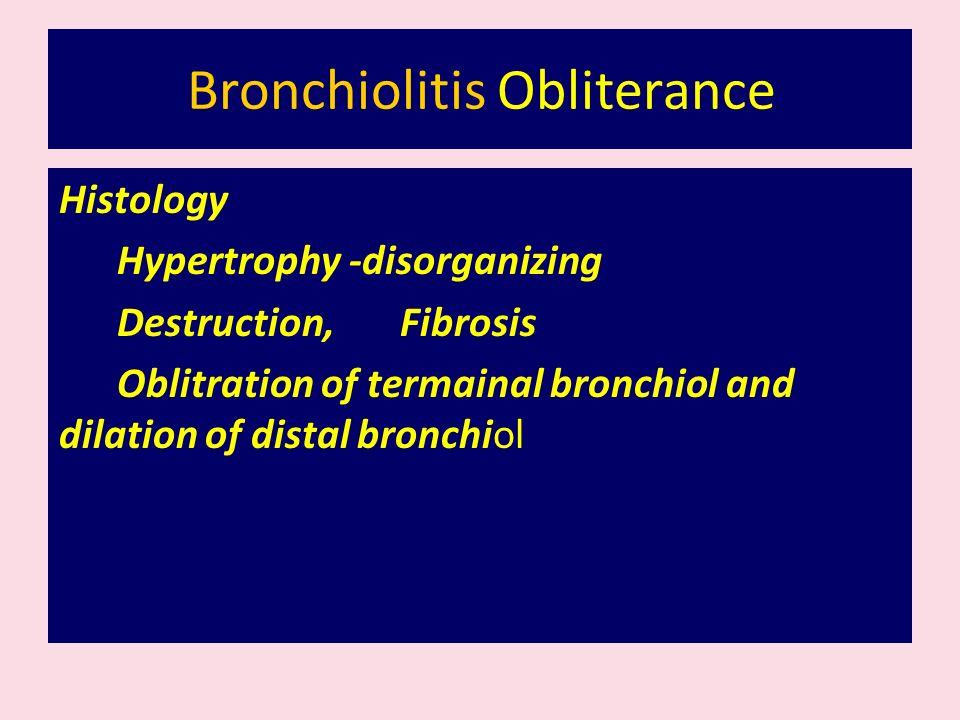 Bronchiolitis Obliterance