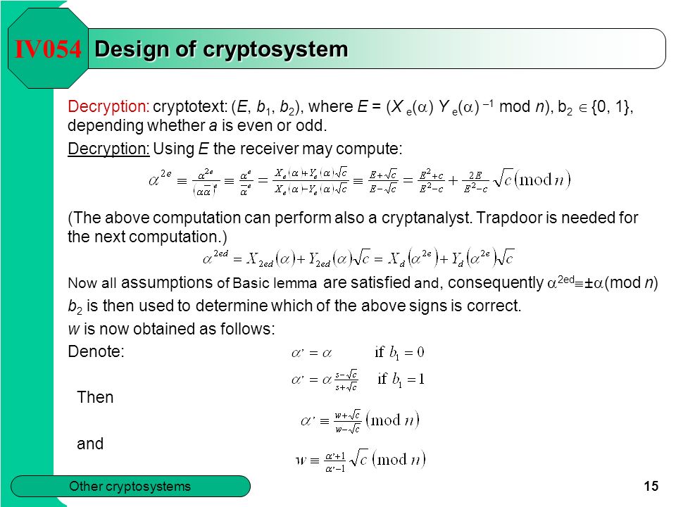 Chapter 8 Other Cryptosystems Ppt Download